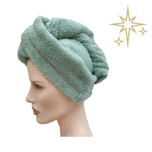 Haarhanddoek zeegroen-kerst